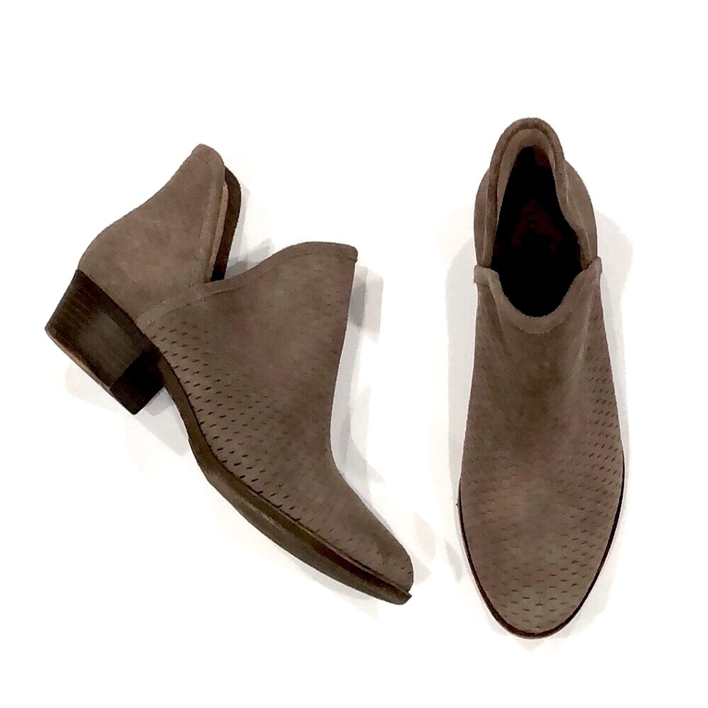 Lucky Brand Baley Suede Leather Perforated Booties